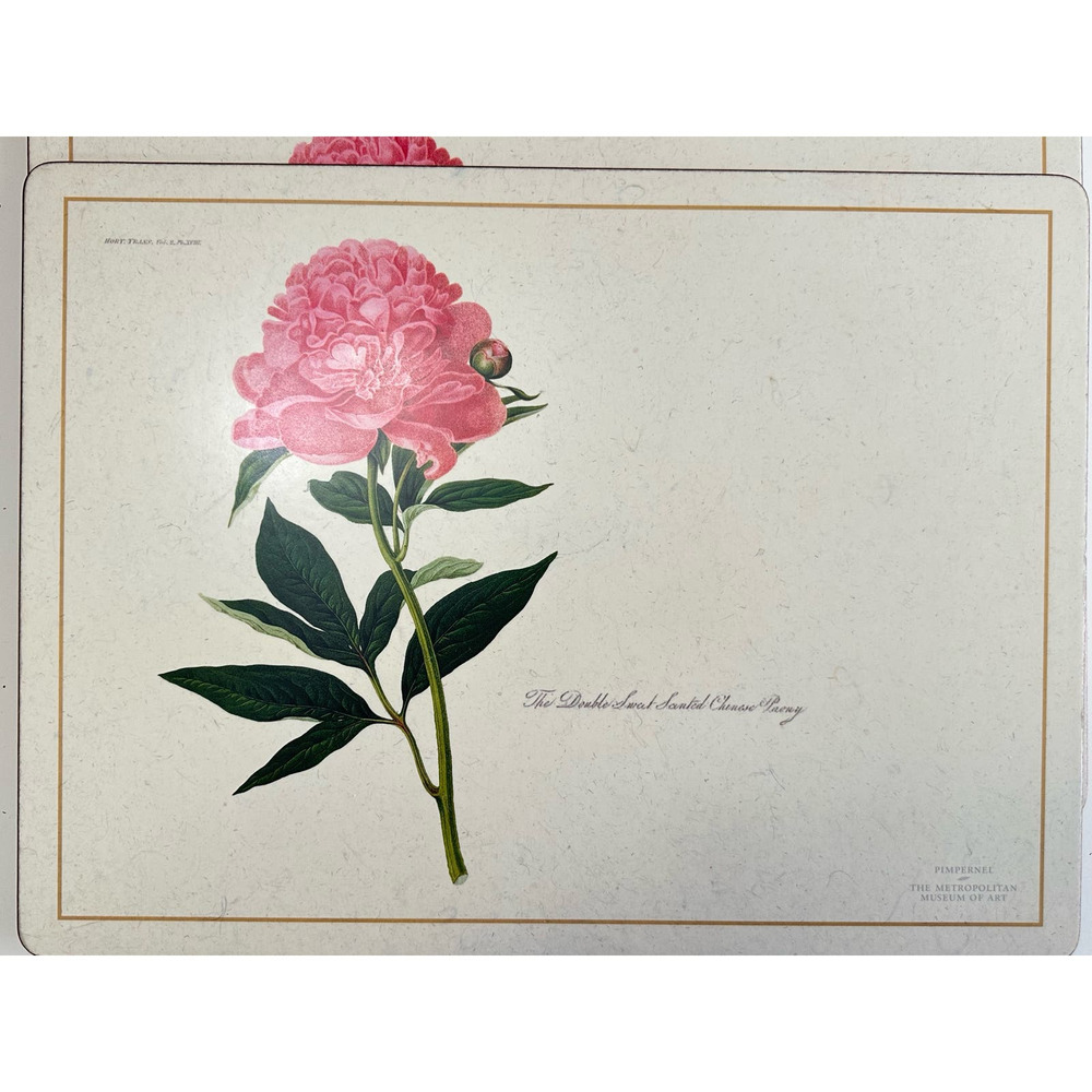 The Metropolitan Museum of Art Pimpernel 4 Placemats Chinese Peony cork backed - Picture 3 of 13